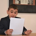 Uczeń, który zajęła 2 miejsce w konkursie Wszystkie dzieci pięknie czytają edycja XIX czytający swój tekst